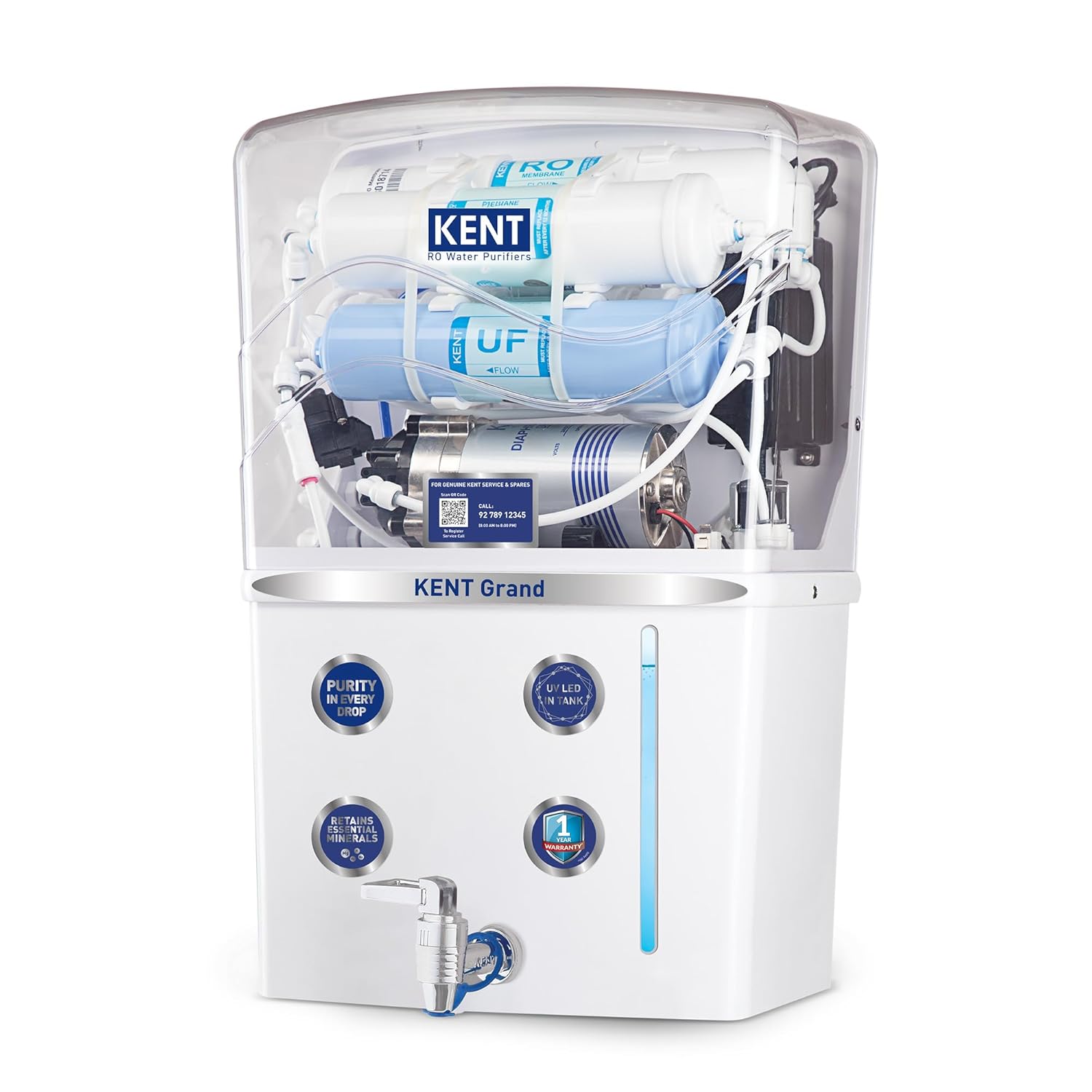 RO Water Purifier |  RO+UF+TDS Control + UV LED Tank | 8L