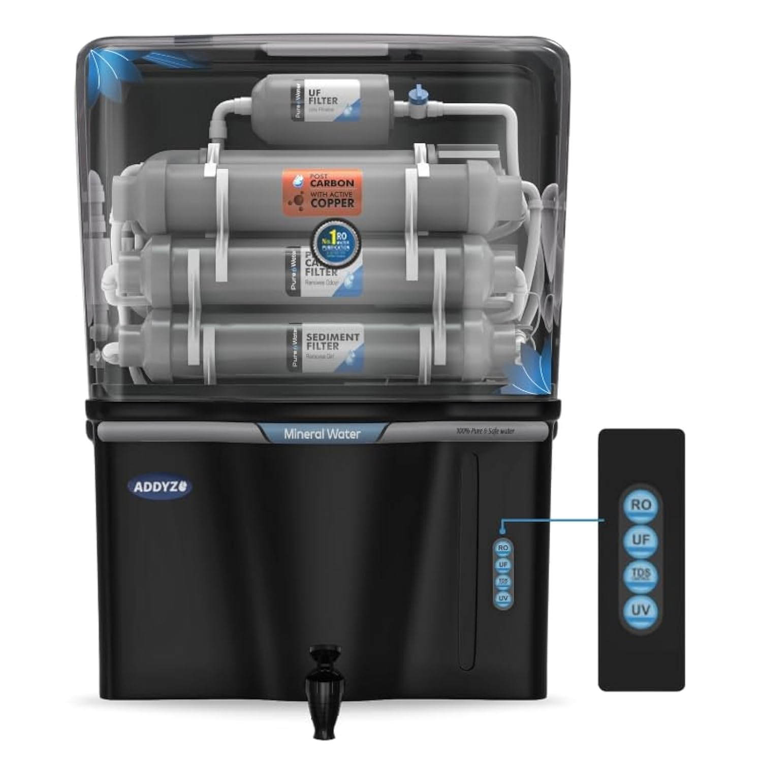 Copper & Silver Impregnated Carbon, 12L Capacity, RO+UV+UF